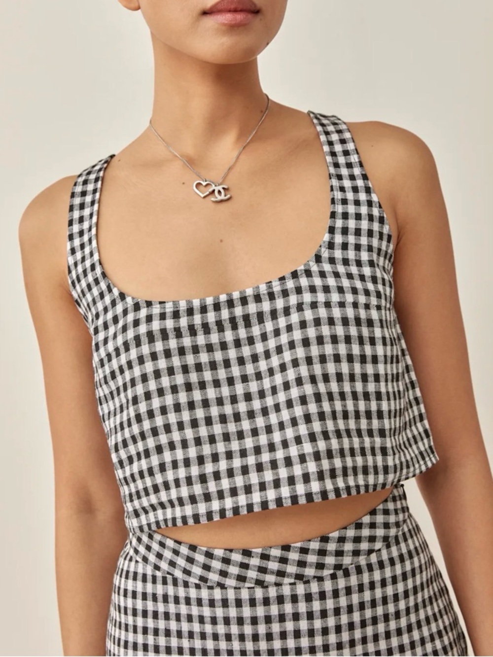 Reformation Adalyn Linen Top April Check - Size 4